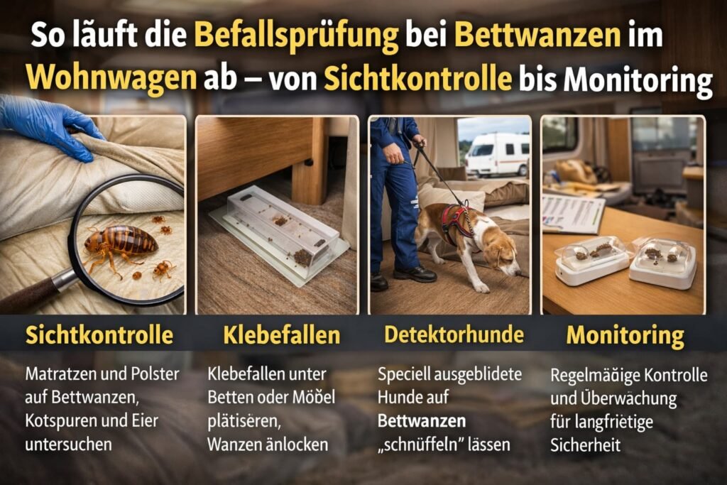 So läuft die Befallsprüfung bei bettwanzen im wohnwagen ab – von Sichtkontrolle bis Monitoring