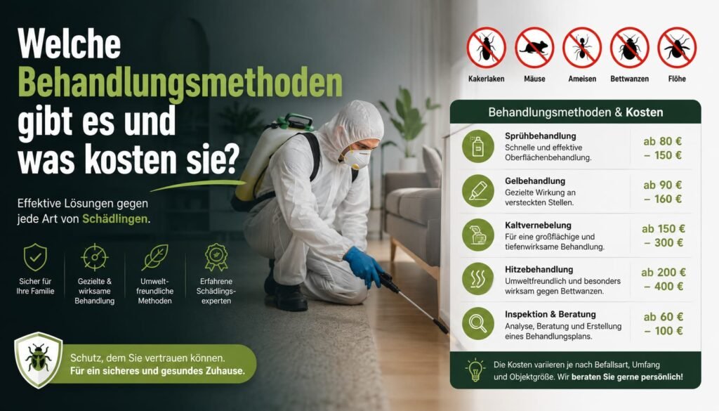 Techniker bei der professionellen Schädlingsbekämpfung im Wohnbereich