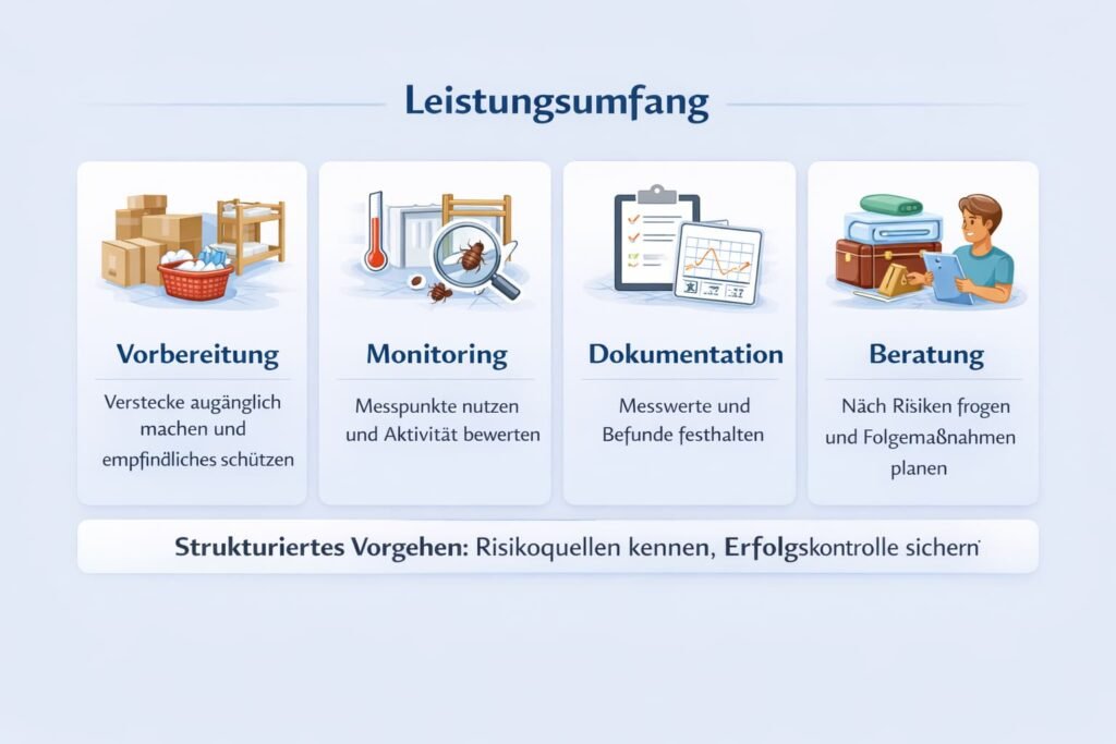 Leistungsumfang: Vorbereitung, Monitoring, Dokumentation, Beratung