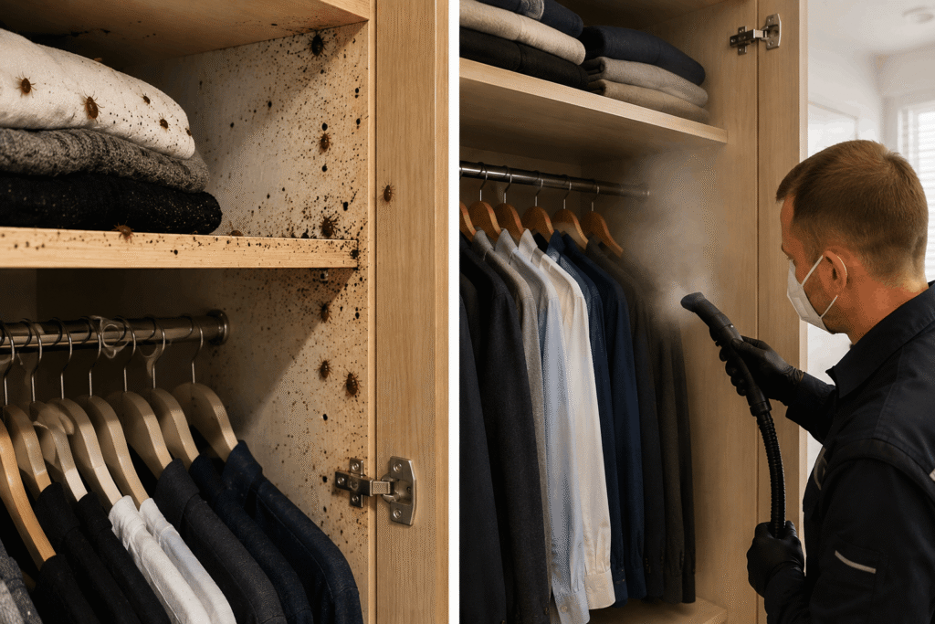 Bettwanzen im Kleiderschrank professionell entfernen – Kammerjäger Hannover ab 58 €