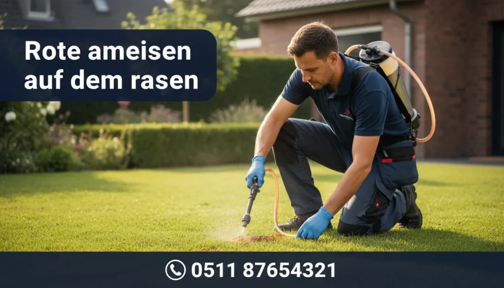 rote ameisen auf dem rasen