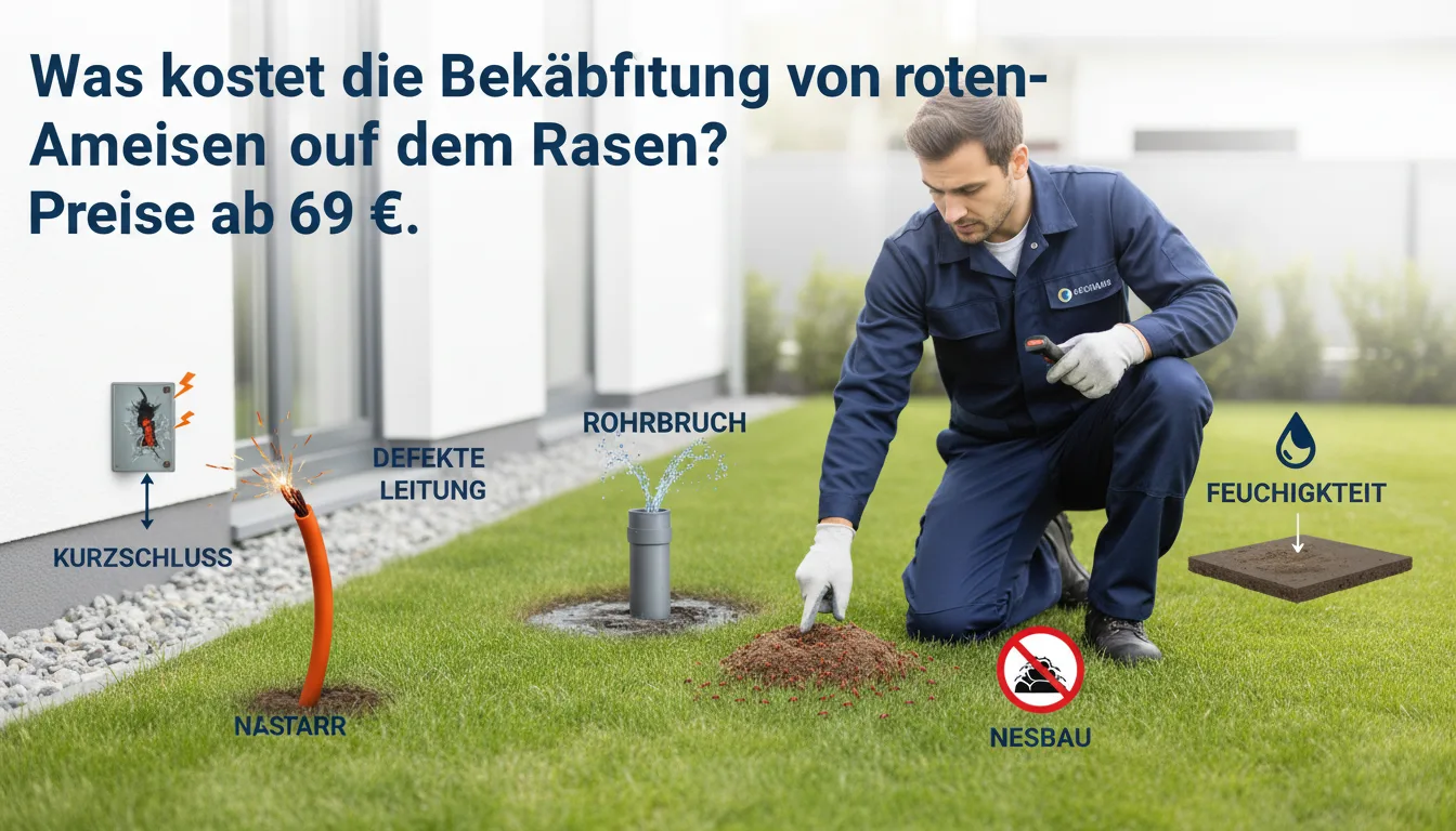 rote ameisen auf dem rasen – Problem