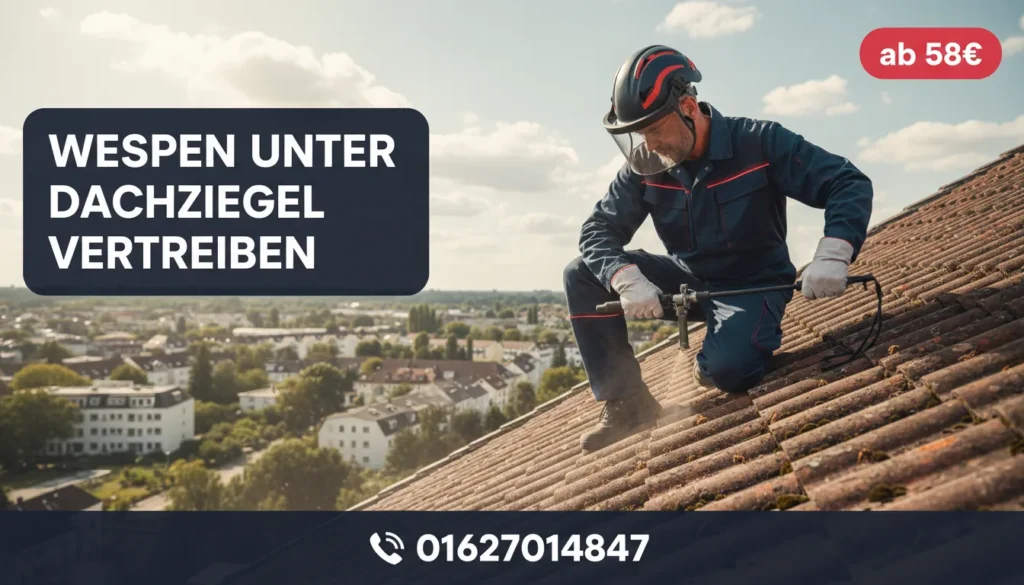 Wespen unter Dachziegel vertreiben