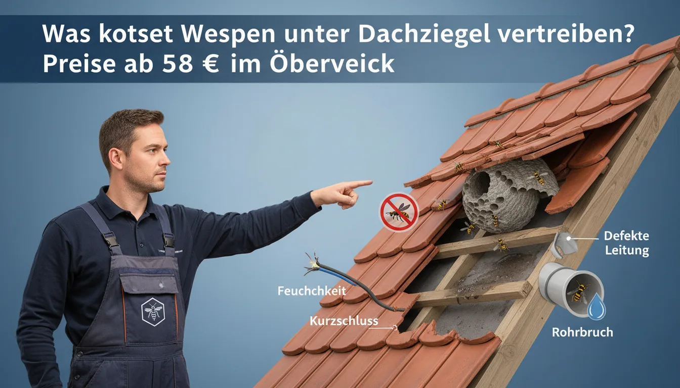 Wespen unter Dachziegel vertreiben – Problem