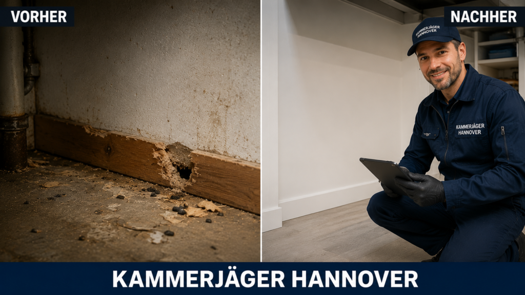 Vorher-Nachher-Vergleich einer professionellen Schädlingsbekämpfung und Ursachenanalyse durch Kammerjäger Hannover in Barsinghausen.