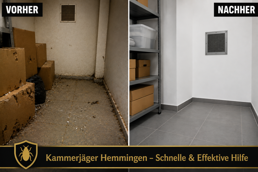 Kammerjäger Hemmingen – Vorher und Nachher Vergleich bei Schädlingsbekämpfung im Abstellraum