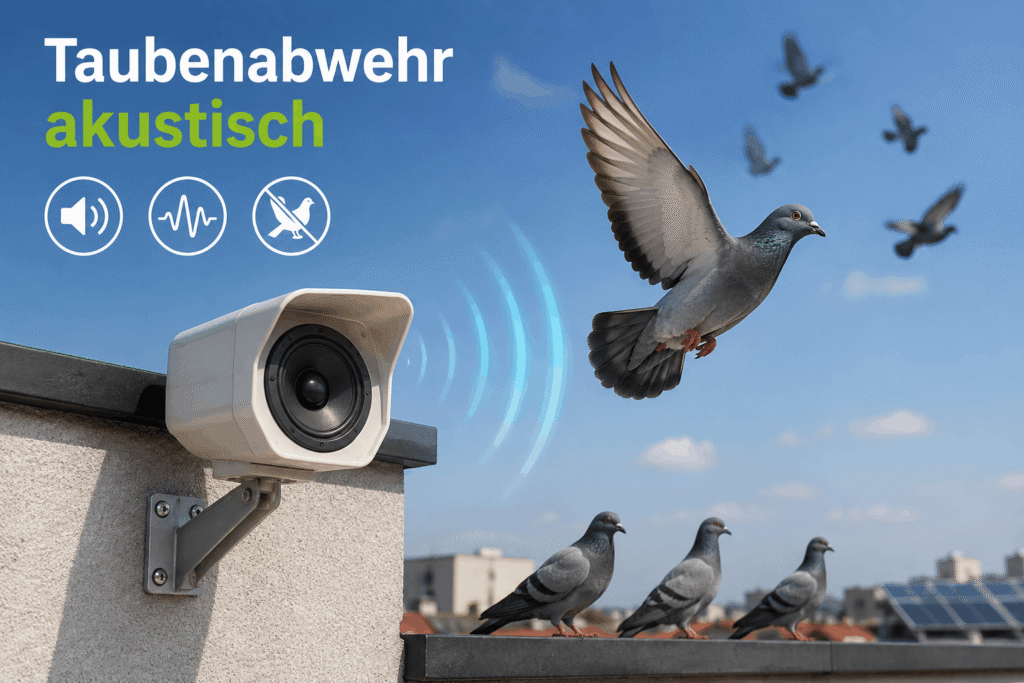 Taubenabwehr akustisch gegen Tauben auf Dächern und Gebäudefassaden