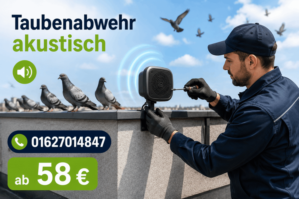 Taubenabwehr akustisch in Hannover mit professionellem Schallsystem