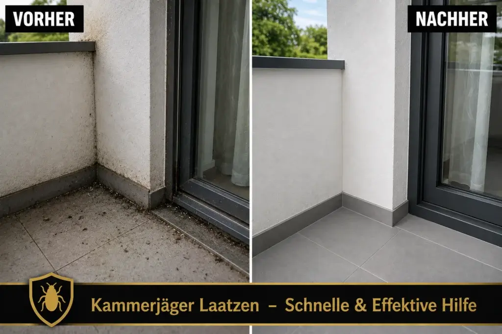 Kammerjäger Laatzen – Vorher und Nachher Vergleich bei Schädlingsbekämpfung auf dem Balkon